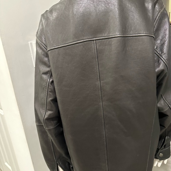 Axcess Luxury Mens Black Genuine Leather Jacket Sz M Zip Up With Deep Pockets - Picture 9 of 11